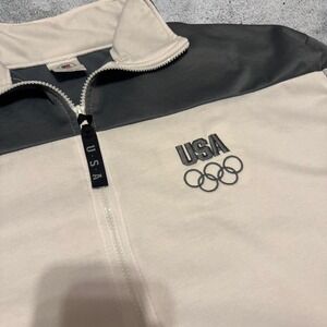 Vintage United States Olympic Committee Full Zip Jacket 2XL White Gray